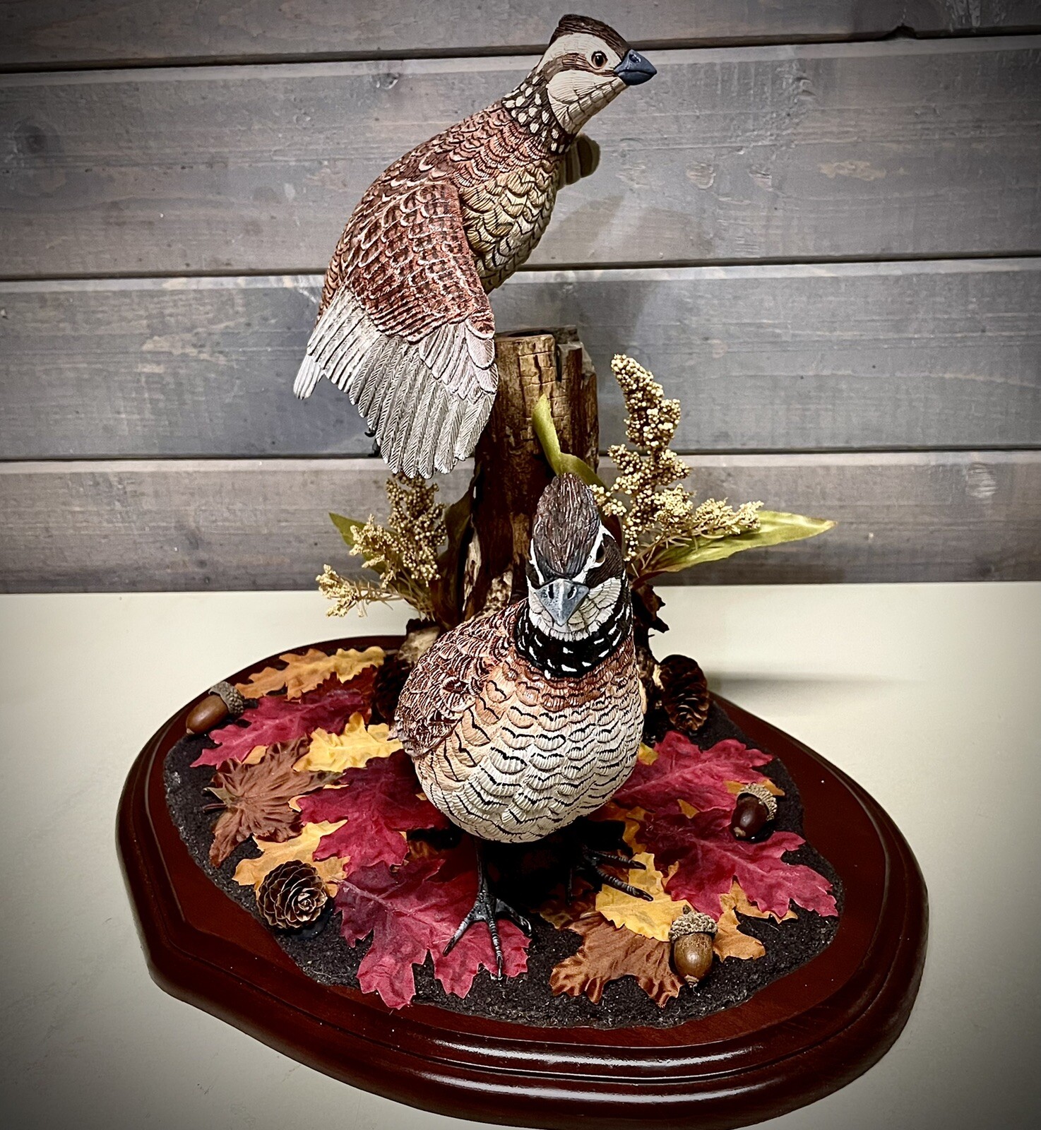 Bobwhite Quail Wood Carving Pair Of Hand Carved Bobwhite Quail eBay