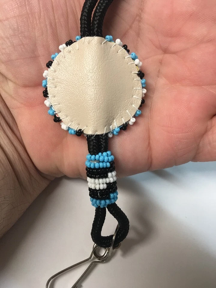 美洲原住民纳瓦霍串珠卡罗莱纳黑豹挂绳徽章夹 36 号 #2 — 第 4/4 张图片