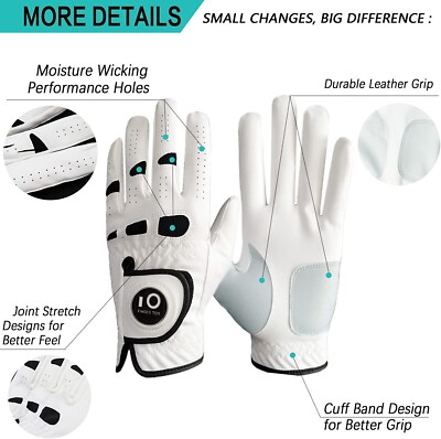 FINGER TEN--WEATHERSOF--GOLF GLOVE--MEN'S MEDIUM--RIGHT HAND