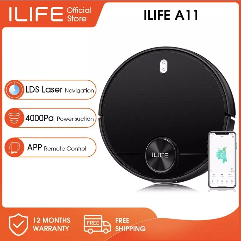 ILIFE A11 4000Pa Robot Vacuum Cleaner Laser Navigation, WiFi APP