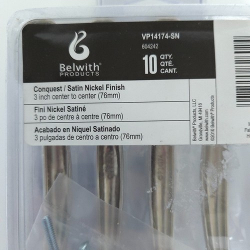 6 Hickory Hardware Project Pack Satin Nickel Finish 3" Schrankgriffe VP14174-SN - Bild 3 von 7