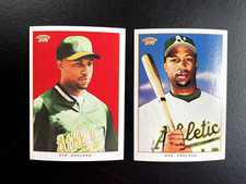 2002 Topps 206 Jermaine Dye Lot of 2 Variation Baseball Cards #251 Athletics