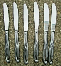 VTG Reed & Barton Edgartown Stainless Flatware Lot of 6 Solid Handle Knives