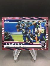 2021 Donruss Elite Football Russell Wilson Pink Field Vision FV3 Seattle Seahawk