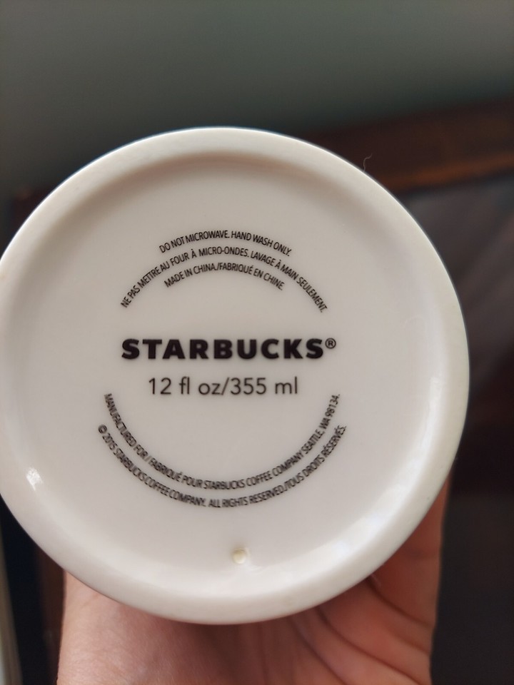 2015 Starbucks Siren Mermaid Ceramic Coffee Travel Mug 12 oz Tumbler w/ Gold Lid eBay