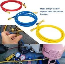3X 29986 Plus II 1/4" Hose with Compact Ball Valve End Refrigerant Charging Hose