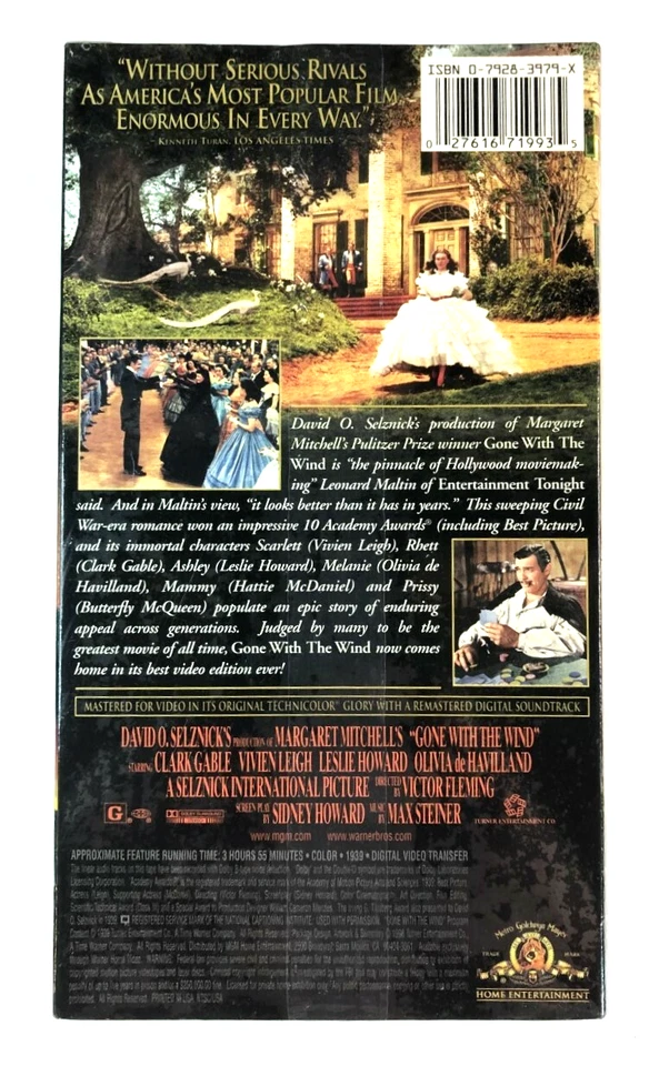 Gone With the Wind VHS 1998 2 Tape Box Set SEALED Free Shipping - Image 2 of 4