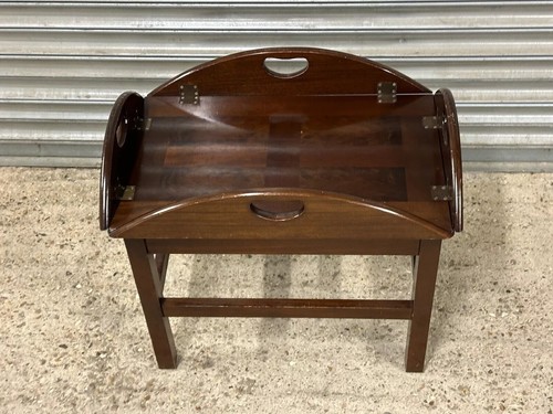 Vintage Circa 1960s Mahogany Butler's Serving Tray on Stand - Picture 4 of 16