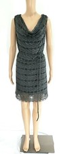 CALYPSO ST. BARTH Gray Kelli Lace Sleeveless Cowl Neck Belted Sheath Dress Sz XS