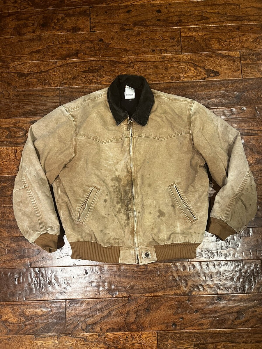 Vintage Carhartt Distressed Brown J14 Santa Fe Western Cut Vintage Carhartt Distressed Brown J14 Santa Fe Western Cut