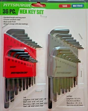 Allen Wrench SAE and Metric Long Reach Hex Key Set
