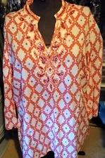 J M Collection Blouse Size XL Armpits 25 In Shoulder Down 29 In Bottom 26 In