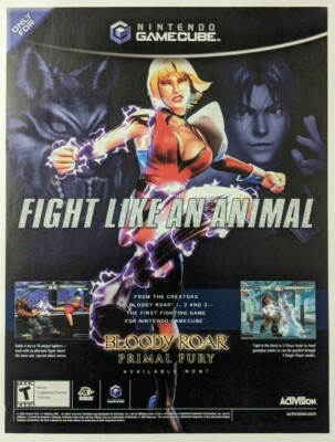 Bloody Roar Primal Fury Print Ad Game Poster Art PROMO Original