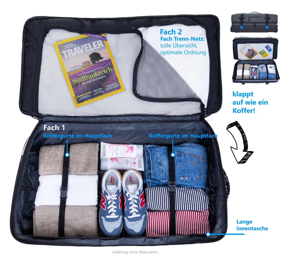 Trolley Reisetasche XXL 80cm 120L Elephant Travel groß Reisetrolley Damen Herren - Bild 3 von 4