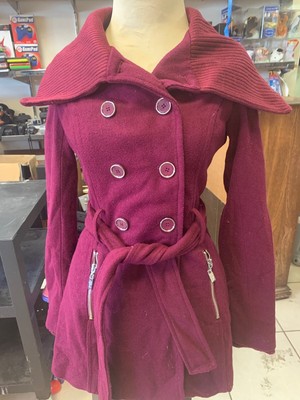 guess burgundy coat