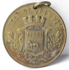 Medal Pendant Kemper Quimper Brittany The Christ c1920 A J Corbierre