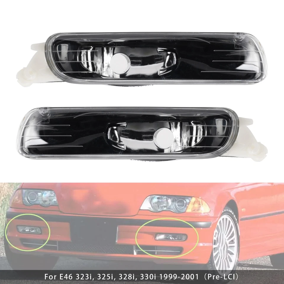 Pair Front Bumper Fog Light Without Blubs  For E46 323i 325i 98-01（Pre-LCI） S11 - Image 3 of 4