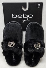 Bebe Girls Faux Fur Slippers Size M 13/1 -New