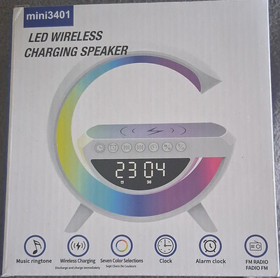 mini mini3401 LED Wireless Charging Bluetooth Speaker Clock Alarm FM Multicolor