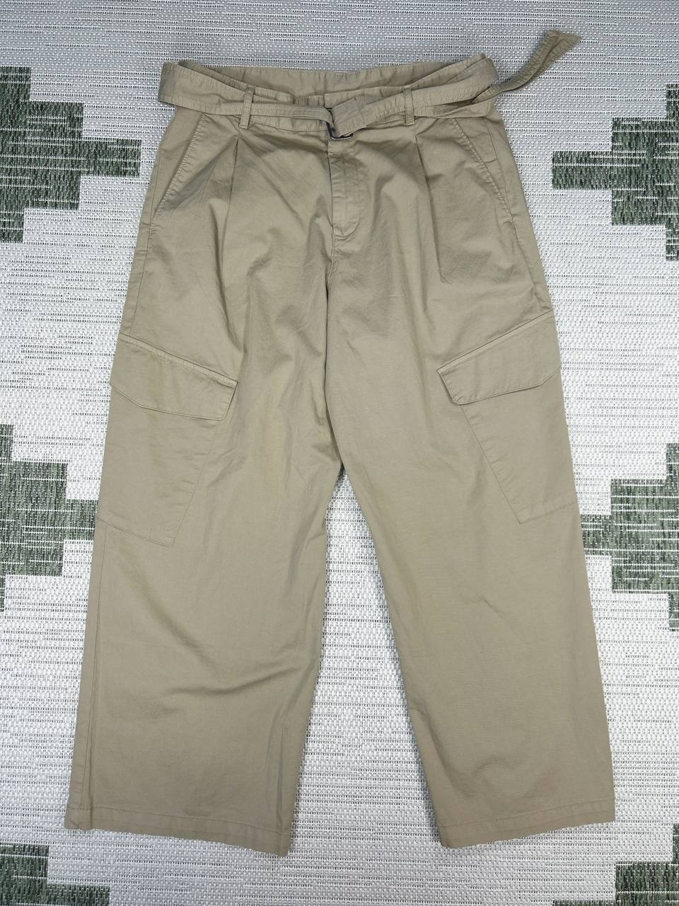 Gap Baggy Cargo Pant Women 12 Petite Beige Cotton Stretch Be