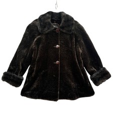 VTG Olympia Penny Lane Coat Sm Faux Fur Boho Hippie USA Afghan Y2K Brown Glam