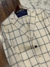 SuitSupply Jort Patch Pocket Bold Plaid Windowpane Check Suit Wool Cashmere 52R