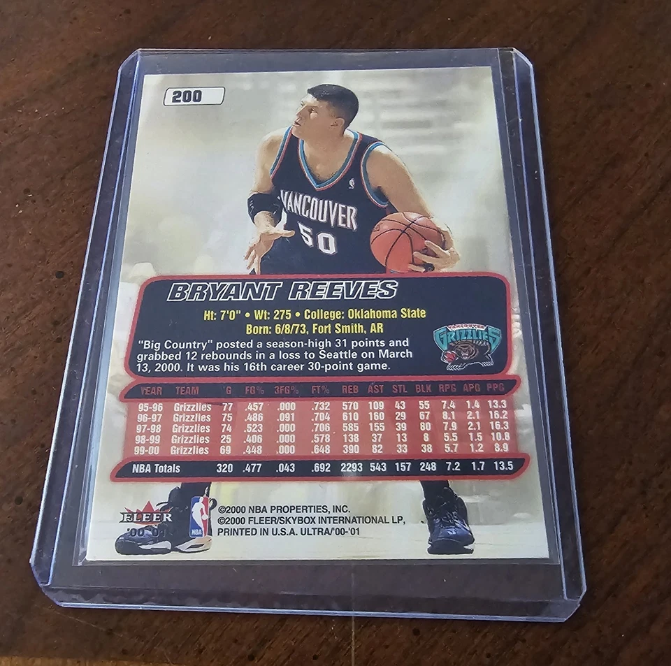 2000-01 Fleer Ultra - Bryant Reeves #200 - Image 2 of 2