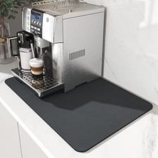 Dish Drying Mat for Kitchen Counter-Coffee Mat Bar 12"x19" DARK GREY