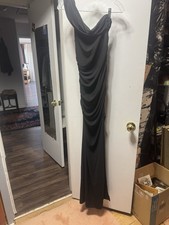 Women's One Shoulder Black Maxi Dress Size Medium elegant formal cocktail 