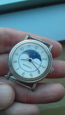 WATCH & CO MOON-SUN PHASE HAND-WINDING VINTAGE WATCH MONTRE UHR OROLOGIO RELOJ