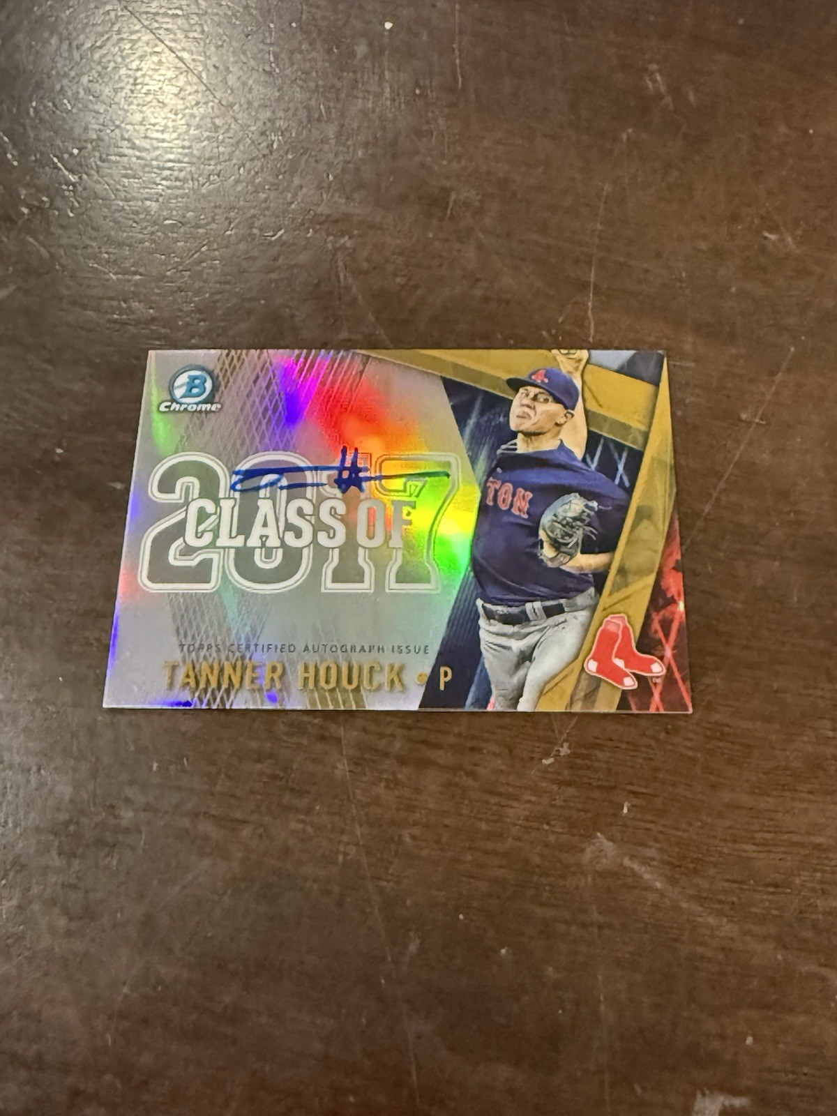 Tanner Houck 2017 Bowman Chrome Class Of 2017 Gold Refractor Auto Autograph /50