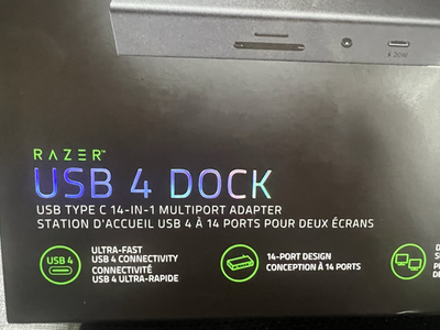 Razer USB 4 Dock Station with 14 Ports for PC and Mac Black NEW