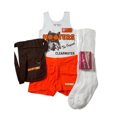 New Hooters Uniform Tank Shorts Pouch Name Tag Scrunchie Socks Pantyhose Xs/Xxxs