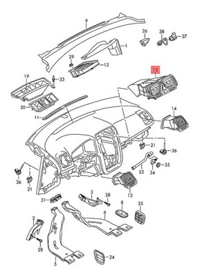 Genuine VW Eos Scirocco 137 138 1F7 Air Vent Alu/Titanium Black 1Q0819728LUTF