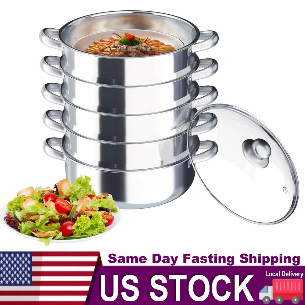 5-Layer Steam Cooker Large Steamer|Domestic Commercial Stainless Steel Steamer