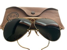 Vintage B L Ray-Ban Bullet Hole UV Shooting Aviator Sunglasses Bausch Lomb