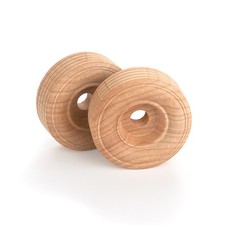 Wooden Truck Wheels 2 Dia. 34 W 38 Axle Hole 2-piece