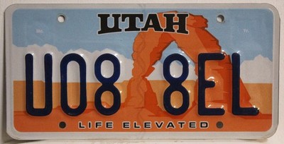 Utah Nummernschild USA Kennzeichen Grafik Arch Steinbogen US License Plate 88EL