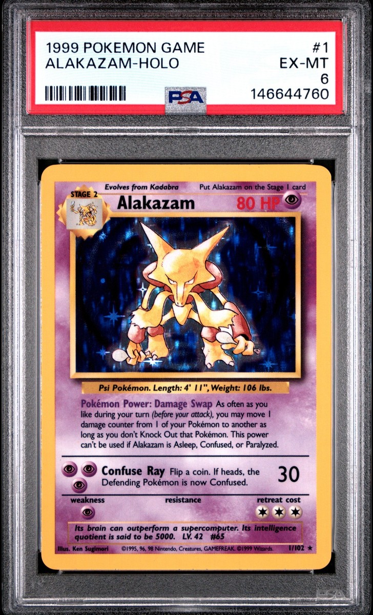 1999 POKEMON BASE SET UNLIMITED #1 ALAKAZAM-HOLO PSA 6 | eBay