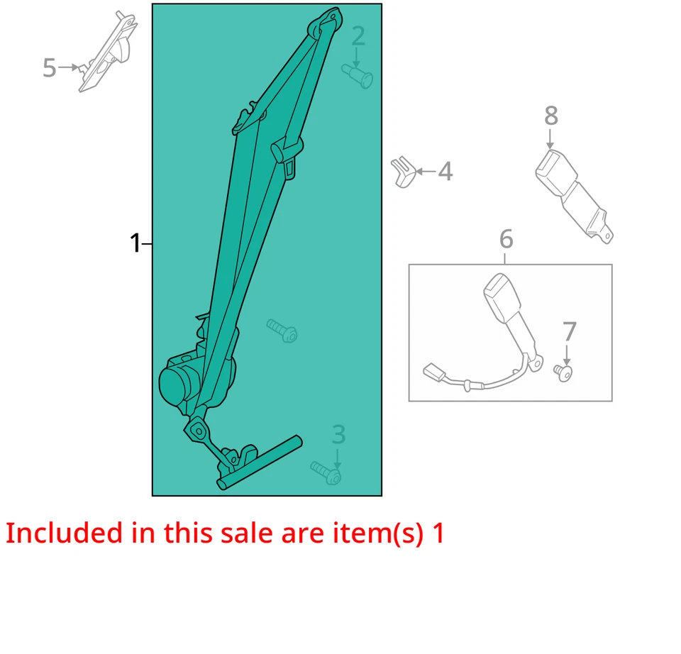 Cinturón de seguridad conductor delantero retractor compatible con 17-20 FUSION 10305510 Foto 4 de 4