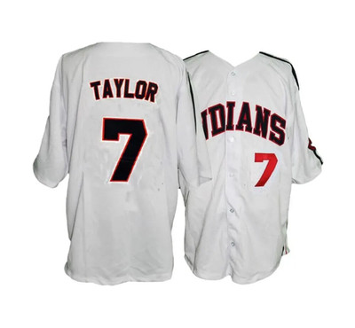 Taylor #7 Baseball Jersey Cleveland white All sizes S to 6Xl JJ5721
