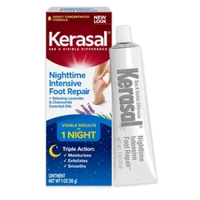 Kerasal Nighttime Intensive Foot Repair, Skin Healing Ointment for Cracked Heels