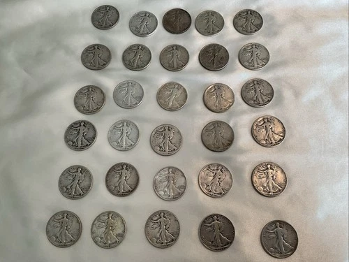 1930’s-1940’s 90% Walking Liberty Half Dollars circulated