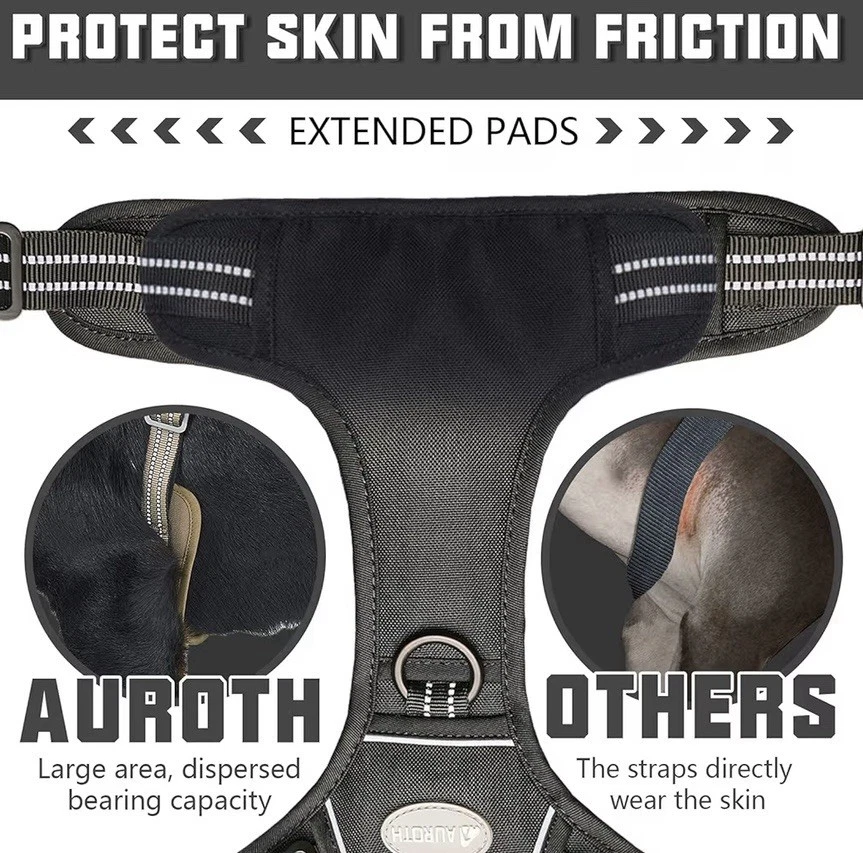 AUROTH Arnés Táctico para Perros L Chaleco de Entrenamiento K9 Ajustable Sin Tirar MOLLE Negro Foto 4 de 4