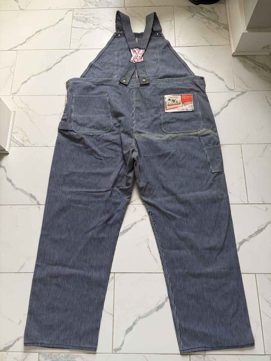 Vintage 1950s 50s Pointer Brand Hickory Stripes Overalls Deadstock