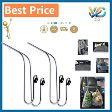 Metal Headrest Hanger 2 Hooks for Bags, Purses & Car Storage – Chrome, Adjust...