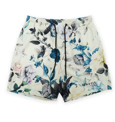 Eric Emanuel Style Kinetic Floral Color Logo Mesh Shorts - Beach