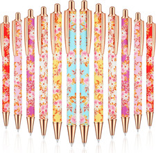 12 Pcs Floral Pens Flower Fancy Pretty Ballpoint Pens for Women Girls Gift to Te