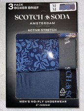 Scotch  Soda Amsterdam 3-Pack 6  Active Stretch Boxer Briefs - Sz. Medium