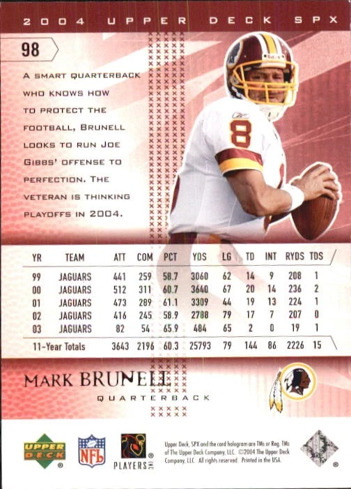 B3285- 2004 SPx #98 Mark Brunell - NM-MT - Image 2 of 2